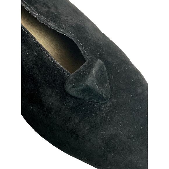 Vintage 90s Apostrophe Black Suede Geometric Pumps - Size 7M - Picture 1 of 7